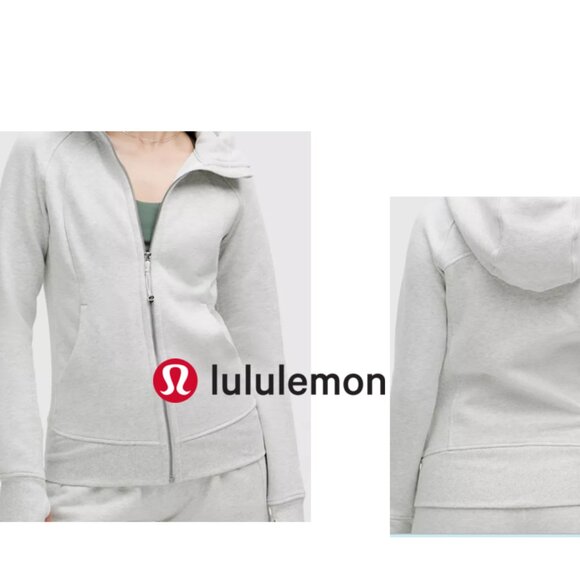 Lululemon Scuba Light Grey Full-Zip Hoodie sz 8 - Picture 1 of 8